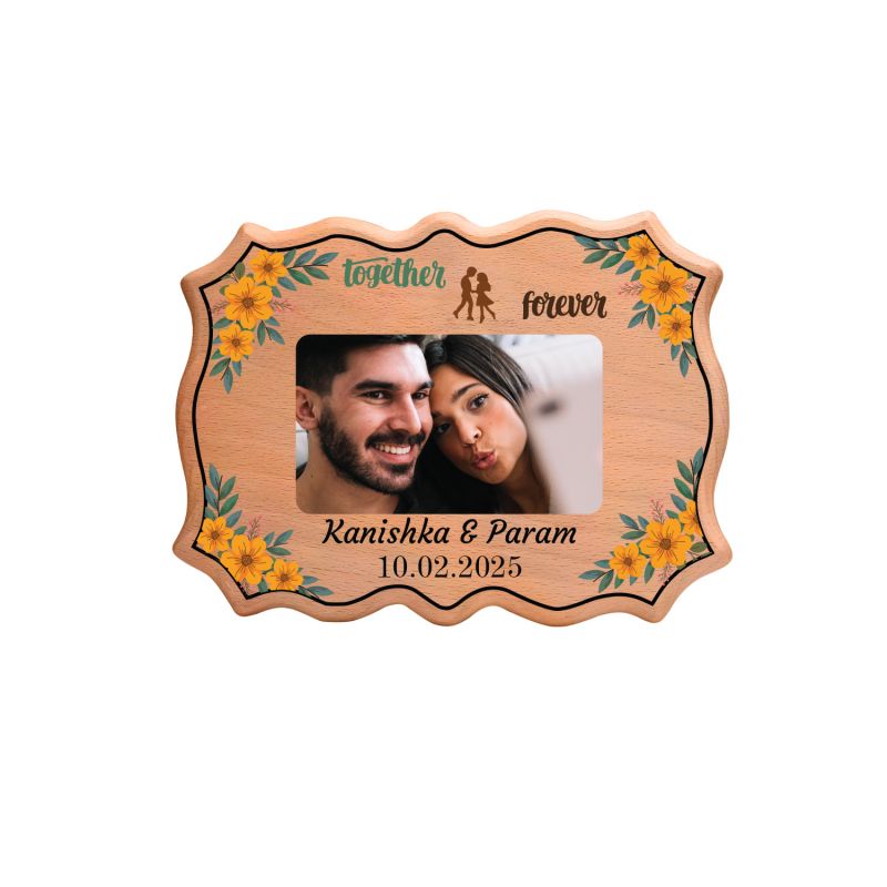 Personalized Wooden Couple Photo Frame Custom With Photo & Name  Anniversary, Wedding, or Birthday Gift for Husband, Wife, Boyfriend, & Girlfriend